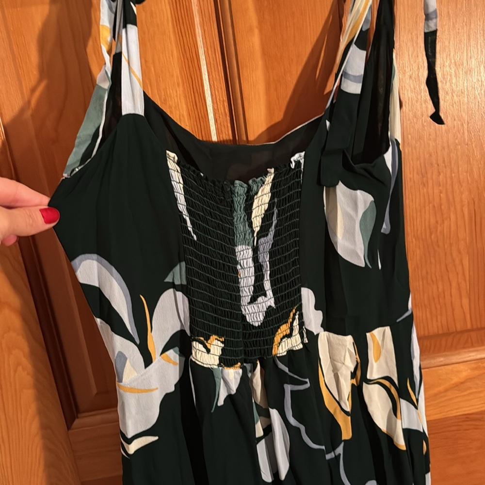 Reformation Black Floral Tie-Shoulder Midi Dress - Picture 7 of 10